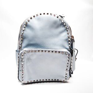 Valentino Garavani Rockstud Light Blue Studded Backpack